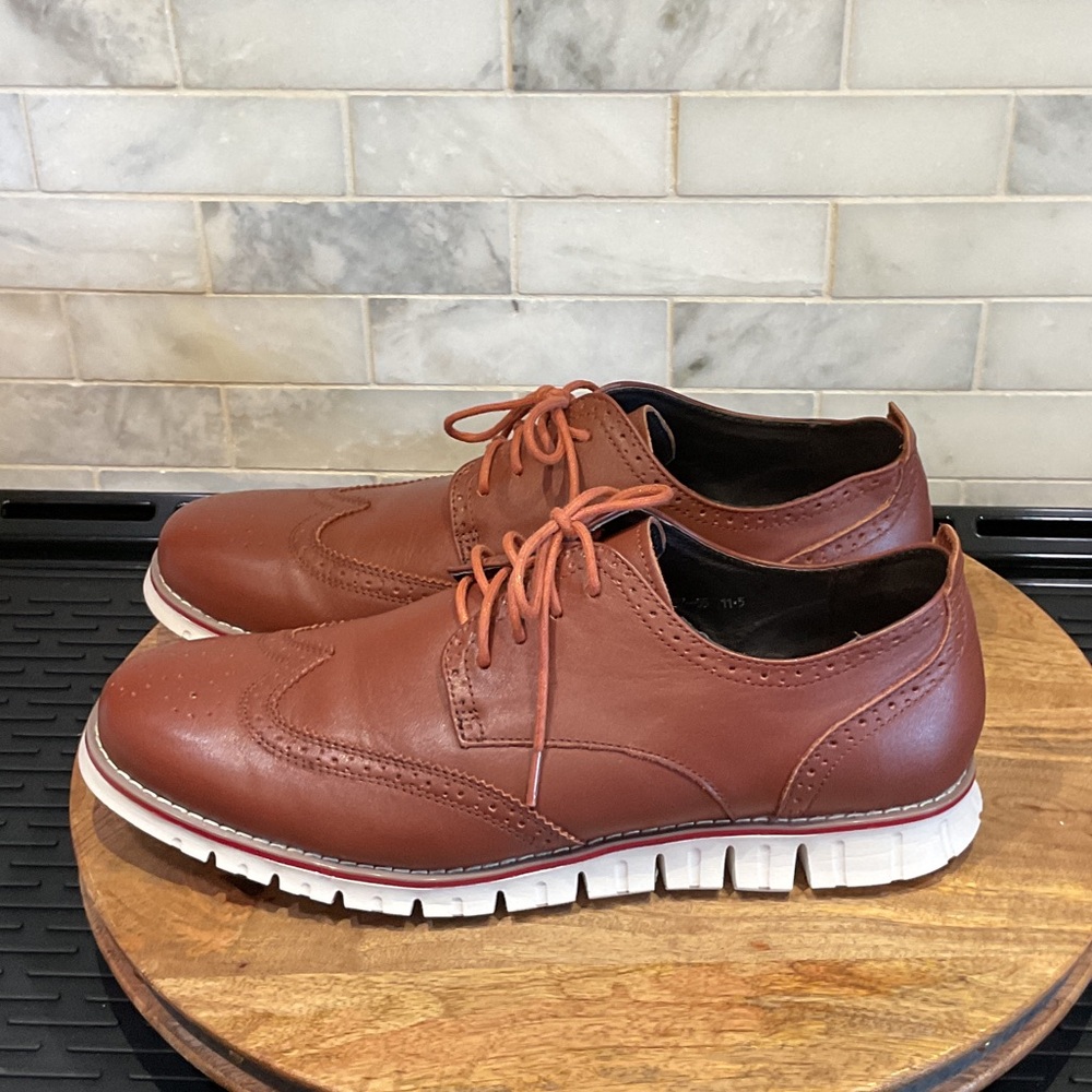 LAOKS Brogue (5637-55) Elegant Brown Leather Men's Oxfords